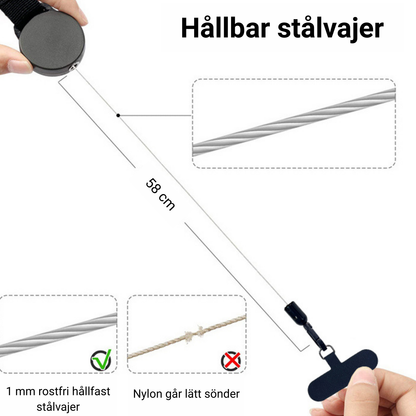SÄKRA - säkerhetsvajer till mobiltelefon