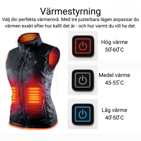 BLAZE - damväst med värmeslingor