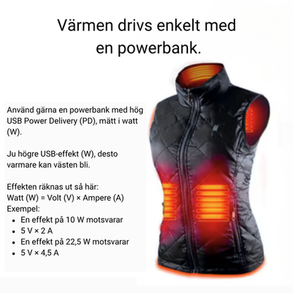 BLAZE - damväst med värmeslingor